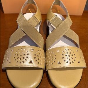 David Tate Gold Sandals